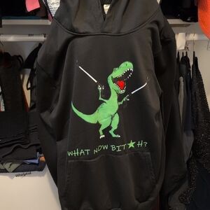 Kids Dinosaur Graphic Hoodie - Black